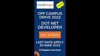 Cloudmoyo Off Campus Drive 2022 | Dot Net Developer | IT Job | Engineering Job | Pune