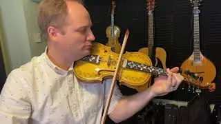 New hardanger fiddle being played for the first time