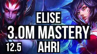 ELISE vs AHRI (MID) | 3.0M mastery, 6 solo kills, 900+ games | BR Diamond | 12.5