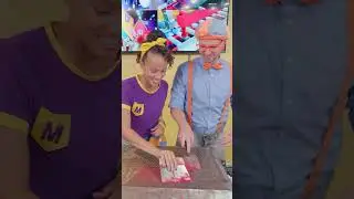🖍️🎉 Color Craze! Giant Crayon Art Challenge with Blippi | Blippi #Shorts