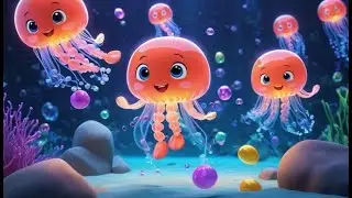 Five Jelly Fish Jumping on Numbers | Counting and Jellyfish Song for Kids | Nursery Rhymes |