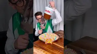 How to drizzle CHOCOLATE SAUCE on CEREALS properly like dad?😎❤️🍫| CHEFKOUDY
