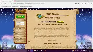 Wizard101 Summer 2016 Test Realm Update Notes