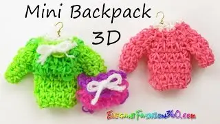 Рюкзак Rainbow Loom 3D (свитер) с крючком - Урок по плетению лент Loom от Elegant Fashion 360