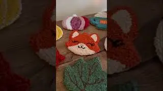 Punch needle fall autumn coasters