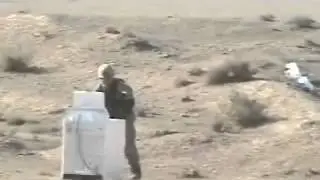 Soldiers blow up washing machine with a grenade