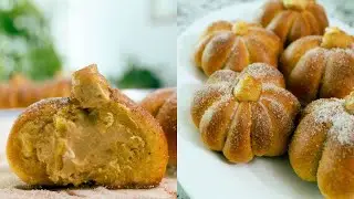 Pretty Pumpkin-Shaped Pumpkin Cinnamon Bun with Cream Cheese Filling Recipe