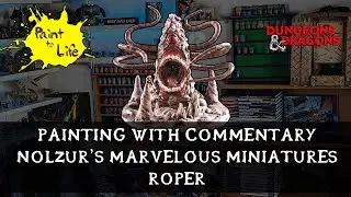 How to paint a Nolzur's Marvelous Miniatures Roper D&D miniature– with step by step commentary.