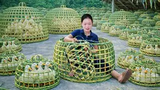 Weaving bamboo baskets, harvesting corn and eggplant, catching ducks to sell at the market