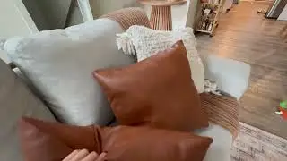 Perfect cognac colored faux leather pillow cases