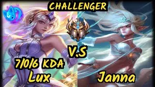 Stunt (LUX) vs JANNA - 7/0/6 KDA BOTTOM SUPPORT CHALLENGER GAMEPLAY - NA