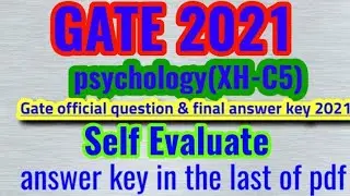 Psychology  Gate 2021 question paper+ final answer key