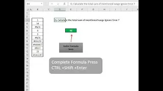 Calculate the total sum of mentioned range Ignore Error