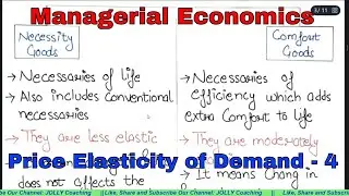 Elasticity of Demand | Factors Affecting Elasticity of Demand | Managerial Economics For BBA MBA