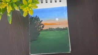 Paint with me🌸#easypanting #acrylicscenery #landscapedrawing #naturelandscape #artandcraft #art#t