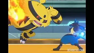Pikachu and Lucario Vs Electrivire and Rotom-fan