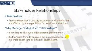 Environmental uncertainty and stake holders