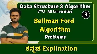 Bellman ford algorithm Problem , part 3 |Data structures & Algorithm |VTU,All universities