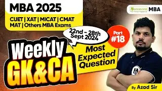 Weekly GK & CA for CMAT | CUET PG | XAT | Others | GK Preparation | Important Questions