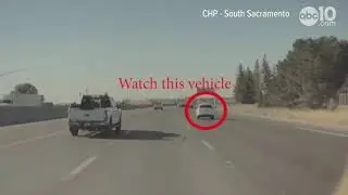 Man caught on camera shooting Tesla's window along I-5 in South Sacramento | Raw