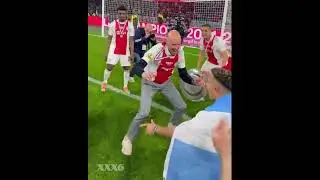 Erik Ten Hag funny dance with Lisandro Martinez