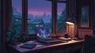 Calm Twilight Desk Vibes | Free Animated Background for Relaxation | Free Cozy Cityscape Animation