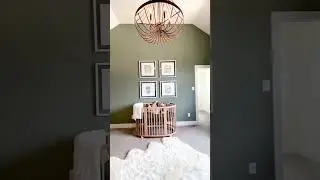 Green Boho Baby Nursery Design with Vaulted Ceiling - Model Home Tour