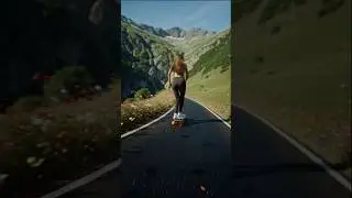 AI Skateboarding in a Dreamy Alpine Landscape 🛹🌼