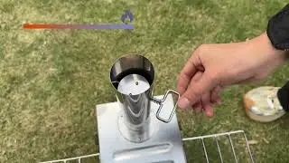Compacte roestvrijstalen campingkachel met 7 schoorsteenpijpen   Een houtkachel voor tenten, perfect
