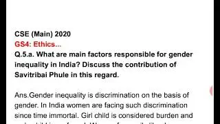 What are main factors responsible for gender inequality in India? Discuss the contribution of Savitr