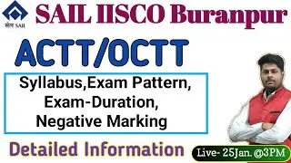 SAIL Syllabus for ACTT/OCTT | SAIL Vacancy 2023 Syllabus | IISCO & RSP Syllabus