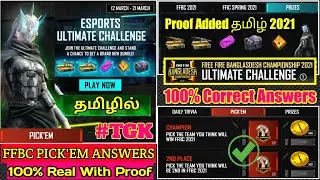 Free Fire Esports Ultimate Challenge FFBC PICK'EM Answers in tamil 100% Real With Proof added tamil