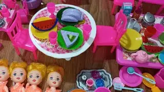 10 Minutes Satisfying with Unboxing Barbie Doll Pink Kitchen Play set | Toys Review | ASMR 