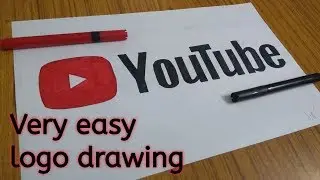 Drawing Very easy logo of YouTube - easy steps | Chand ART