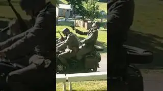 German motorcycle stopped by American paratroopers D-Day Ohio 2025 #army #military #ww2 #reenactment