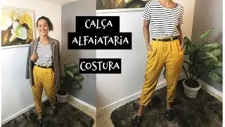 Calça Alfaiataria Com Pregas,Bolso e Cós Elástico | AULA DE COSTURA|| Dayse Costa
