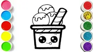 How to draw a cute ice cream cup Step by Step super Easy Step by Step Drawing