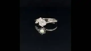 Eng038 round asymmetrical engagement ring