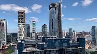 The Balcony View From The Apartment At Arena Tower, Canary Wharf, London.