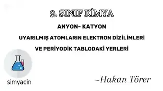 9. SINIF KİMYA ANYON KATYON UYARILMIŞ ATOMLARIN ELEKTRON DİZİLİMLERİ VE PERİYODİK TABLODAKİ YERLERİ