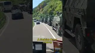 A Serbian army convoy near the border with Kosovo #ww3 #shortvideo  #shortsvideo #shorts #short