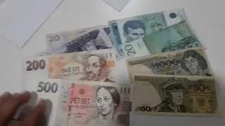 Beautiful Czech Korun, Swedish Kronor & Serbian Dinars
