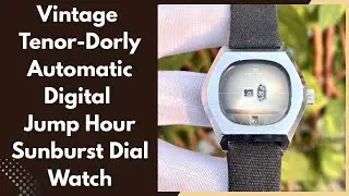 Vintage Tenor-Dorly Automatic Digital Jump Hour Sunburst Dial Watch