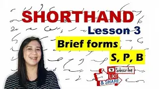 HOW TO WRITE STENO SHORTHAND - LESSON 3