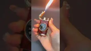 The blue flame dual flame lighter with light is so cool!  # fancy lighter #play a very new thing