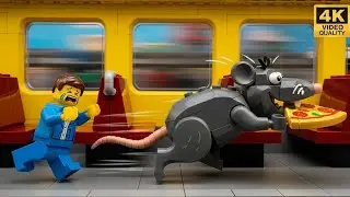 A Giant Rat Stole a Passenger's Pizza Slice on the LEGO City Train! 🐀🍕🚇