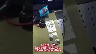 Glitter heat transfer vinyl cutting #htvlasercutter #plottercutter #plotter #htvlasercutting