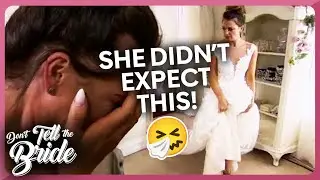 Bride reacts to Wedding Dress in front of surprise guest! | Don't Tell The Bride