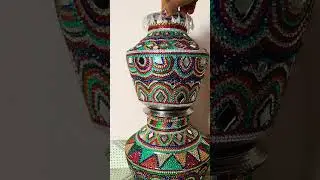 Steel Matka Decoration #idea #matke #stone #traditional #steel#diy  #shorts