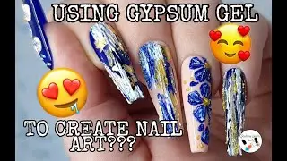 Using GYPSUM gel to create abstract nail art! EASY nail art for beginners!